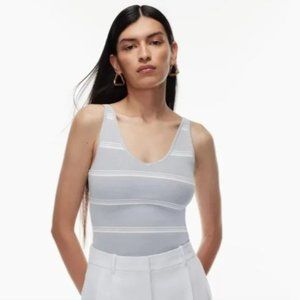 Aritzia Babaton Sculpt Knit Double V Cropped Stretch Tank